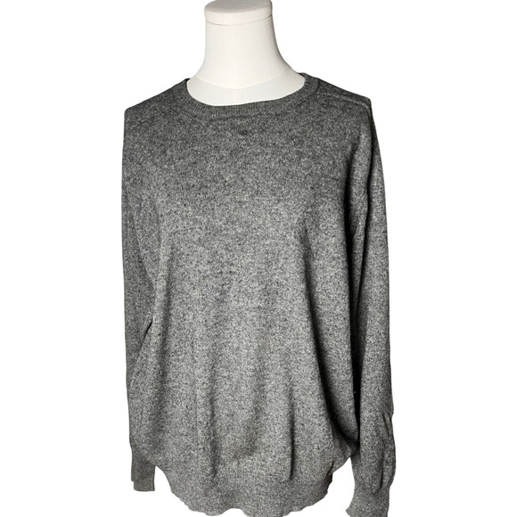 Kirkland Signature 100% Cashmere Sweater Gray Flecked Men's L Crewneck Soft Lux - Picture 1 of 8